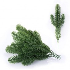 Meiliy 30pcs Artificial Greenery Xmas Pine Picks Pine Leaves Pine Twigs for Crafts Indoor and Outdoor Christmas Holiday Home Garden Decor