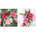 Meiliy 4 Pcs 8.2 FT Fake Rose Vine Flowers Plants Artificial Flower Garland Home Hotel Office Wedding Party Garden Craft Art Decor, Pink…